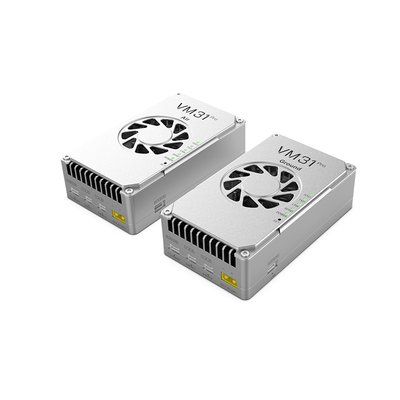 VM31 Video&amp;Data&amp;RC enlace tiene dos frecuencias opcionales ((800MHz、1.4GHz) con un rango de transmisión de 15 km (aire a tierra).